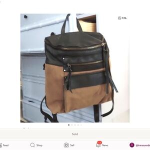 ✔️Kooba Leather & Canvas Backpack